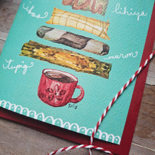 Load image into Gallery viewer, Masaganang Pasko -Suman Folded Notecard 4.25x5.5in