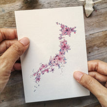 Load image into Gallery viewer, Sakura Map of Japan Postcard