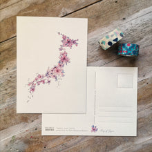 Load image into Gallery viewer, Sakura Map of Japan Postcard
