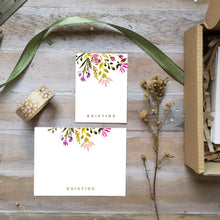 Load image into Gallery viewer, Personalized Full Gift set- Pink Flora Gift tag and Mini-Notecard set