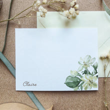 Load image into Gallery viewer, Custom Sampaguita Flat Notecard set from Flores de Mayo collection