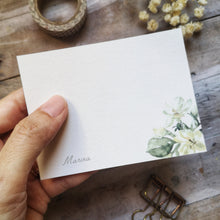 Load image into Gallery viewer, Custom Sampaguita Flat Notecard set from Flores de Mayo collection