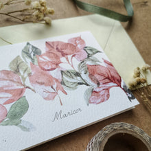 Load image into Gallery viewer, Custom Bougainvillea 3x4" Folded Mini Notecard set