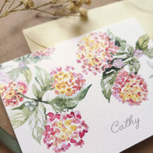 Load image into Gallery viewer, Custom Lantana 3x4" Folded Mini Notecard set