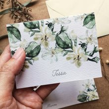 Load image into Gallery viewer, Custom Sampaguita 3x4" Folded Mini Notecard set