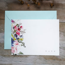 Load image into Gallery viewer, Custom Daisies & Roses 3x4" Flat Notecard set