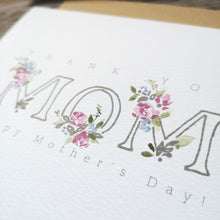 Load image into Gallery viewer, "Thank you Mom" 4.25x5.5" handpainted Folded Notecards