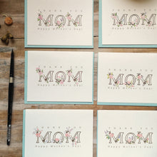 Load image into Gallery viewer, "Thank you Mom" 4.25x5.5" handpainted Folded Notecards