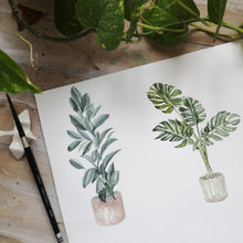 Load image into Gallery viewer, Custom Monstera blush Flat Notecard