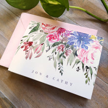 Load image into Gallery viewer, Custom Daisy and Roses 3x4" Folded Mini Notecard set