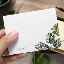 Load image into Gallery viewer, Custom Monstera gray Flat Notecard