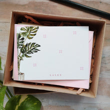 Load image into Gallery viewer, Custom Monstera blush Flat Notecard