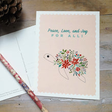 Load image into Gallery viewer, Peace Turtle Postcard-blush