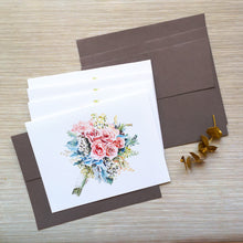 Load image into Gallery viewer, Vintage Rose Bouquet 4.25x5.5" Folded Notecard