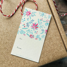 Load image into Gallery viewer, Pink Poinsettia Gift Tag