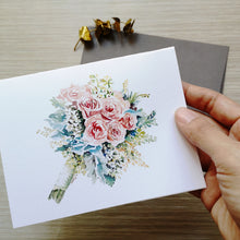 Load image into Gallery viewer, Vintage Rose Bouquet 4.25x5.5" Folded Notecard
