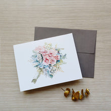 Load image into Gallery viewer, Vintage Rose Bouquet 4.25x5.5" Folded Notecard