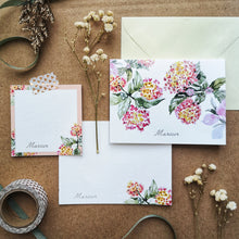 Load image into Gallery viewer, Personalized Lantana Gift tag and Notecard Gift set
