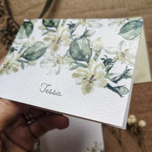 Load image into Gallery viewer, Custom Sampaguita 3x4&quot; Folded Mini Notecard set
