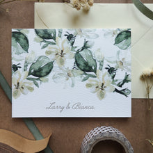 Load image into Gallery viewer, Custom Sampaguita 3x4&quot; Folded Mini Notecard set

