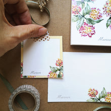 Load image into Gallery viewer, Personalized Lantana Gift tag and Notecard Gift set

