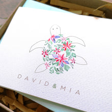 Load image into Gallery viewer, Custom Turtle Blossoms Folded Notecard set
