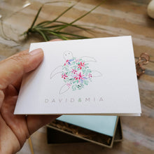 Load image into Gallery viewer, Custom Turtle Blossoms Folded Notecard set
