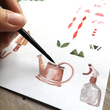 Load image into Gallery viewer, Personalized Full Gift set- Palm &amp; Gray Gift tag and Mini-Notecard set
