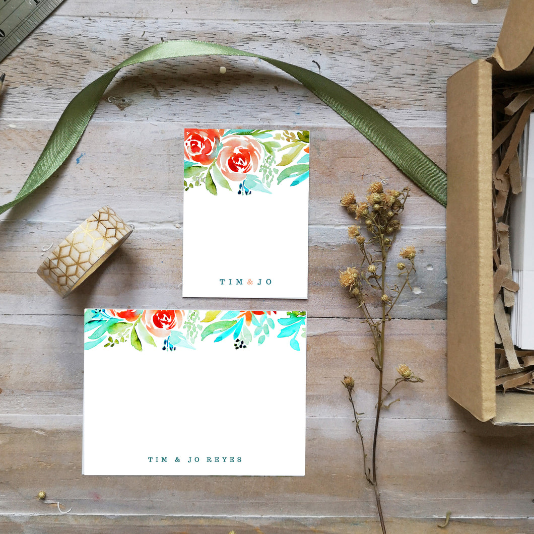 Personalized Full Gift set- Blue Chaos Gift tag and Mini-Notecard set