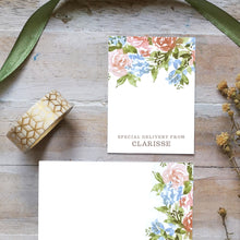 Load image into Gallery viewer, Personalized Full Gift set- Rose Gift tag and Mini-Notecard set
