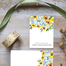 Load image into Gallery viewer, Personalized Full Gift set- Sunflower Gift tag and Mini-Notecard set
