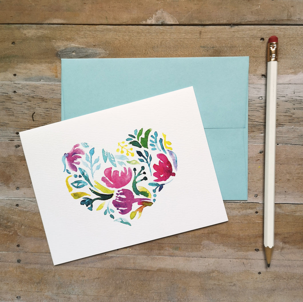 Hearts in Bloom- pink 4.25x5.5