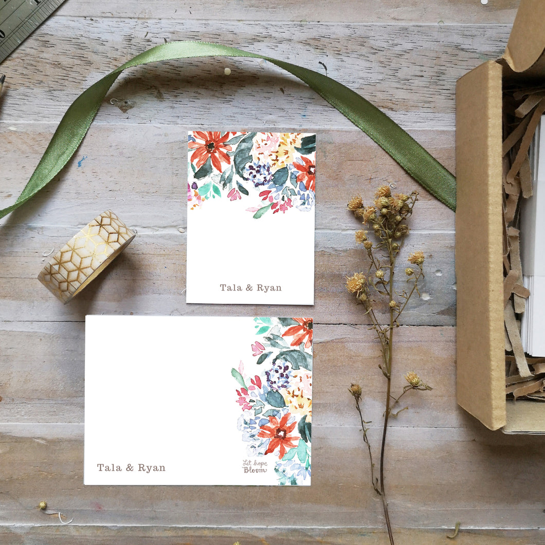 Personalized Full Gift set- Santan Gift tag and Mini-Notecard set