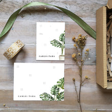 Load image into Gallery viewer, Personalized Full Gift set- Monstera Gift tag and Mini-Notecard set
