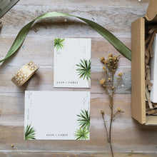 Load image into Gallery viewer, Personalized Full Gift set- Palm &amp; Gray Gift tag and Mini-Notecard set
