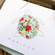 Load image into Gallery viewer, Custom Turtle Tidings Folded Notecard set

