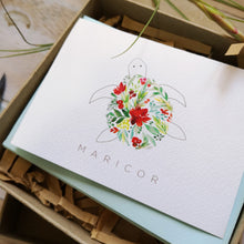Load image into Gallery viewer, Custom Turtle Tidings Folded Notecard set
