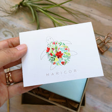 Load image into Gallery viewer, Custom Turtle Tidings Folded Notecard set
