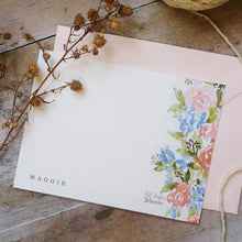 Load image into Gallery viewer, NEW! Custom Roses Flat Notecard set from Let Hope Bloom collection
