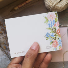 Load image into Gallery viewer, NEW! Custom Roses Flat Notecard set from Let Hope Bloom collection
