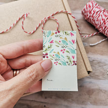 Load image into Gallery viewer, Cherries &amp; sea foam Christmas Gift Tags
