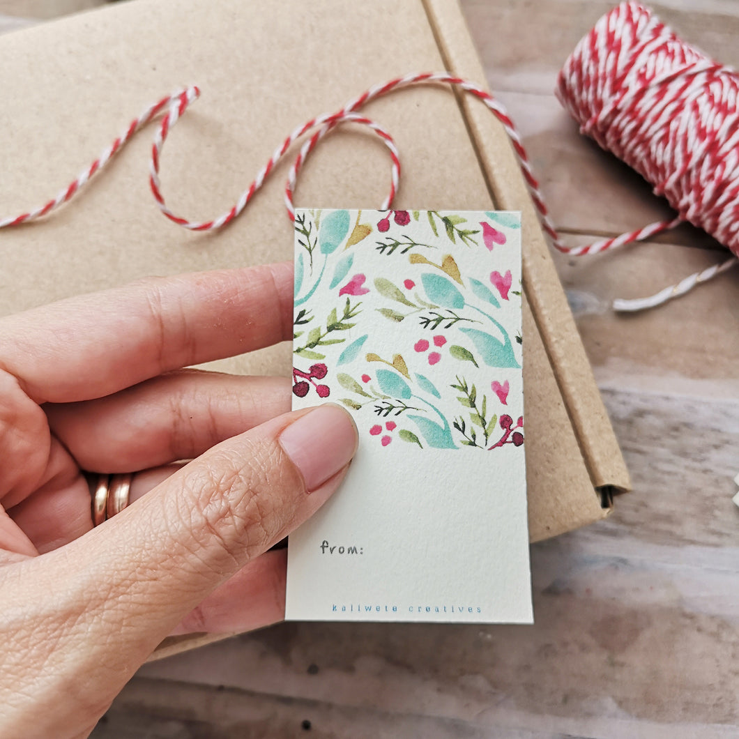 Cherries & sea foam Christmas Gift Tags