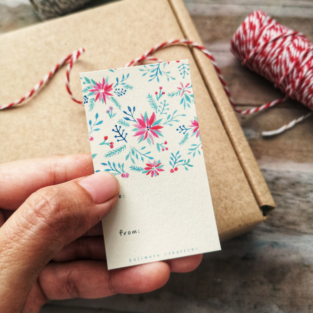 Pink Poinsettia Gift Tag