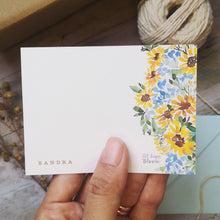Load image into Gallery viewer, NEW! Custom Sunflowers Flat Notecard set from Let Hope Bloom collection
