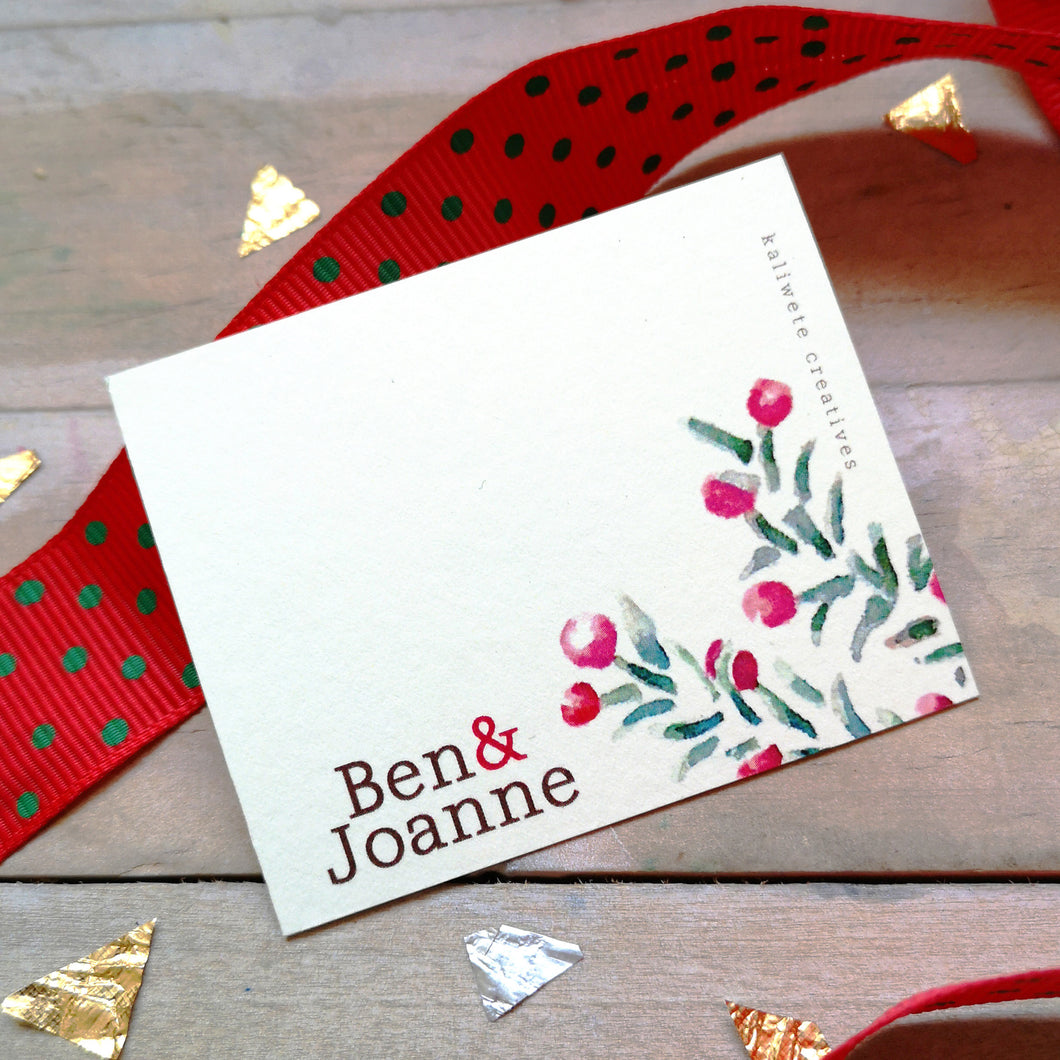 Custom Pine & Cherries Gift Tag