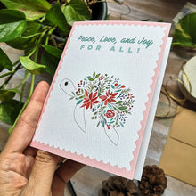 Load image into Gallery viewer, Peace Turtle 4.25&quot; × 5.5&quot; blank Christmas Card
