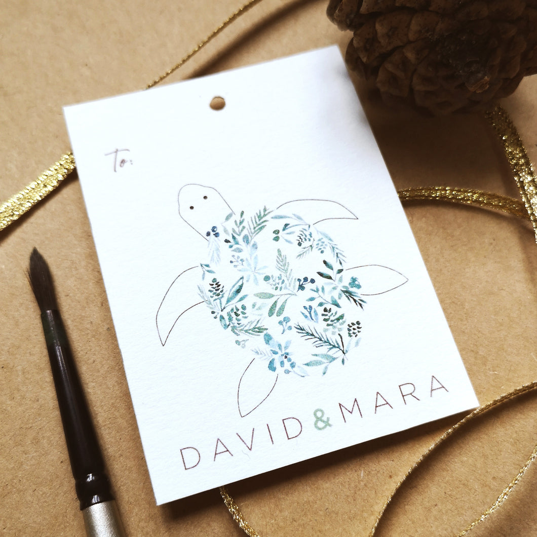 Custom Turtle Azul Gift Tag